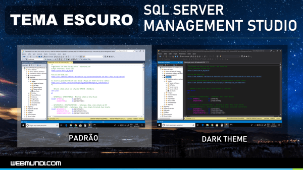 Como Habilitar o Tema Escuro SQL Server Management Studio