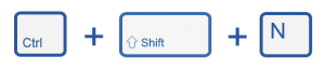 Ctrl + Shift + N - 10 teclas de atalho mais úteis do windows